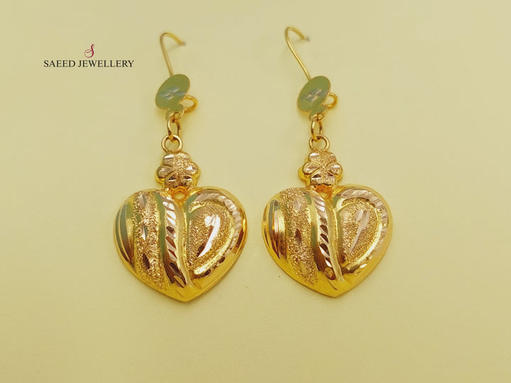 21K Ankletic Earrings Made of 21K Yellow Gold by Saeed Jewelry-حلق-بلص