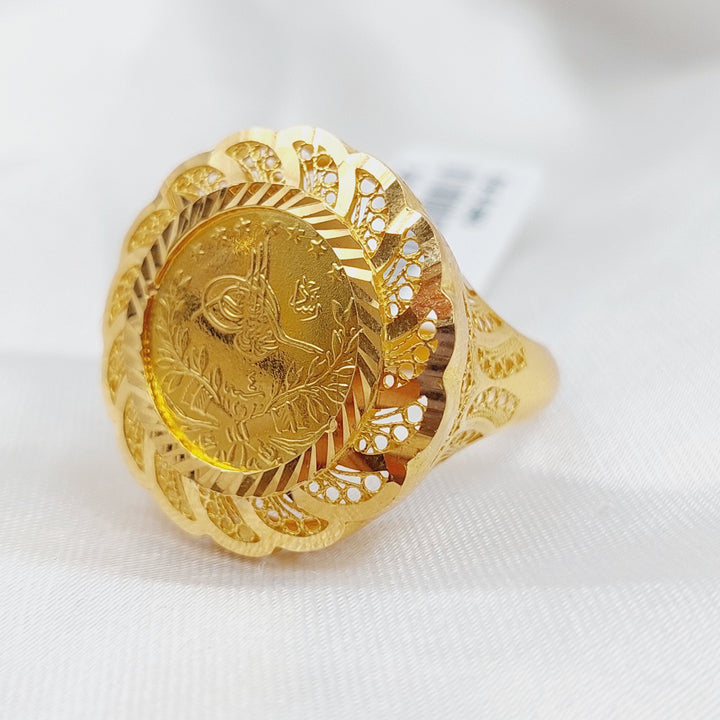 21K Ankletic Rashadi Ring Made of 21K Yellow Gold by Saeed Jewelry-17116