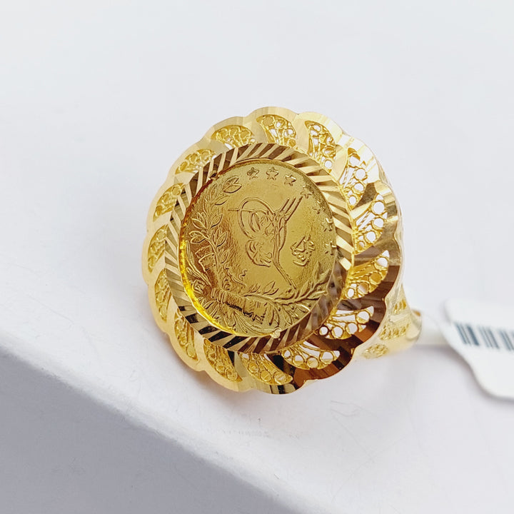 21K Ankletic Rashadi Ring Made of 21K Yellow Gold by Saeed Jewelry-17116