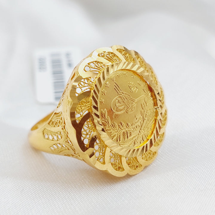 21K Ankletic Rashadi Ring Made of 21K Yellow Gold by Saeed Jewelry-17116