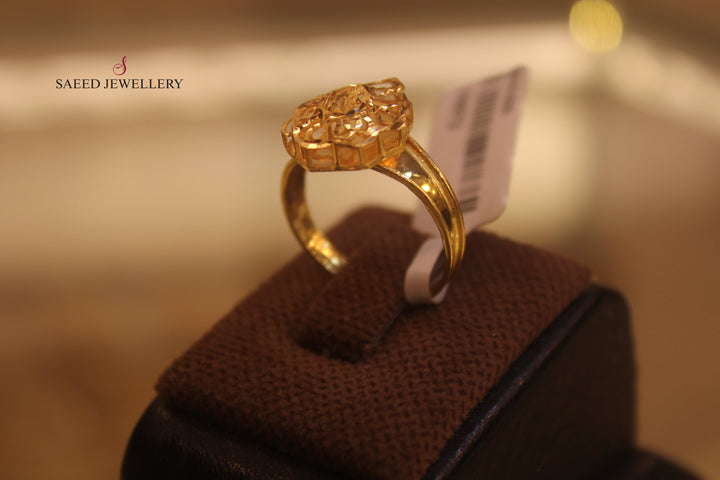 21K Bahraini Ring Made of 21K Yellow Gold by Saeed Jewelry-خاتم-بحريني-3