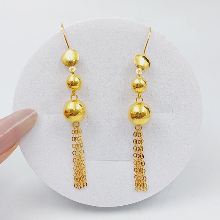 21K Bead Earrings Made of 21K Yellow Gold by Saeed Jewelry-25273