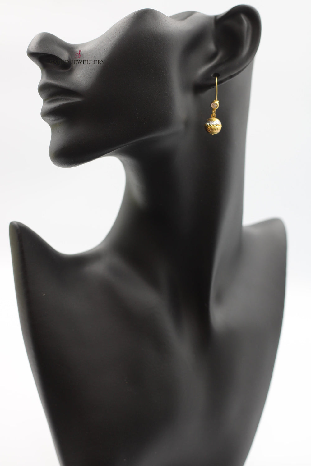 21K Bead Earrings Made of 21K Yellow Gold by Saeed Jewelry-حلق-طابة
