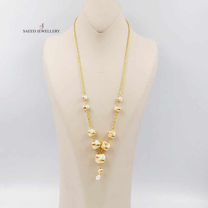 21K Bead Necklace Made of 21K Yellow Gold by Saeed Jewelry-23605