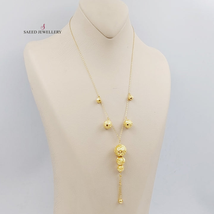 21K Bead Necklace Made of 21K Yellow Gold by Saeed Jewelry-23772