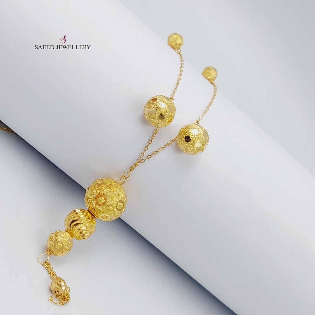 21K Bead Necklace Made of 21K Yellow Gold by Saeed Jewelry-23772