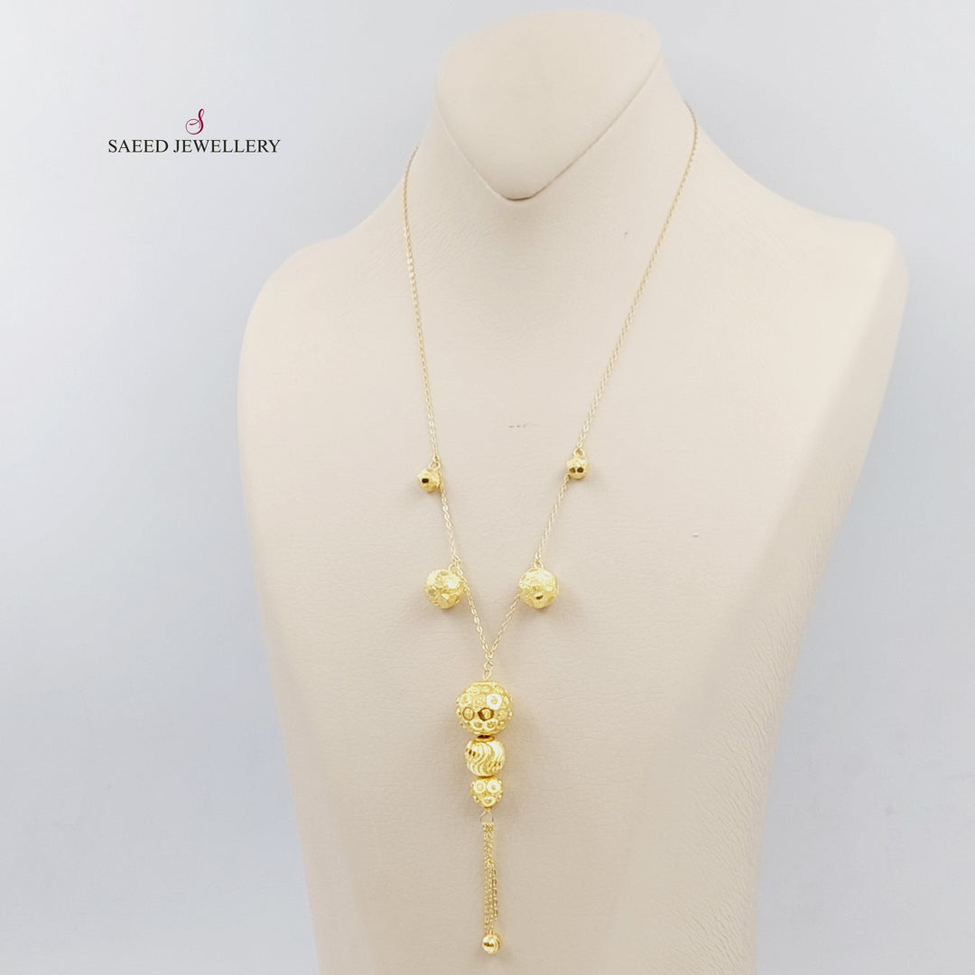 21K Bead Necklace Made of 21K Yellow Gold by Saeed Jewelry-23772