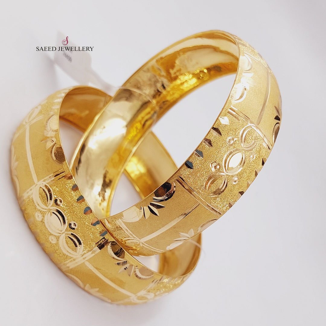 21K Bold Bangle Bracelet Made of 21K Yellow Gold by Saeed Jewelry-24410