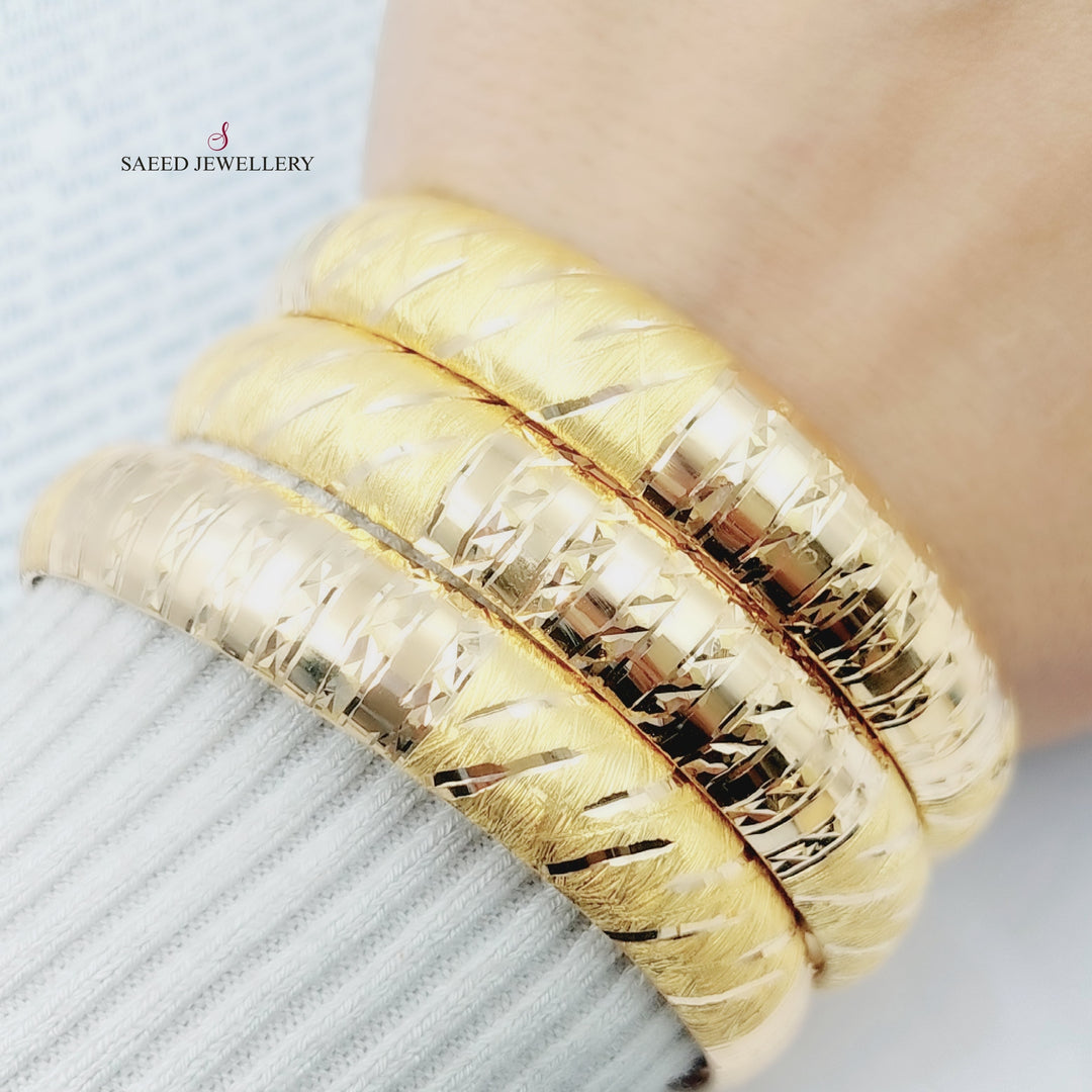 21K Bold Kontor Bangle Made of 21K Yellow Gold by Saeed Jewelry-23974