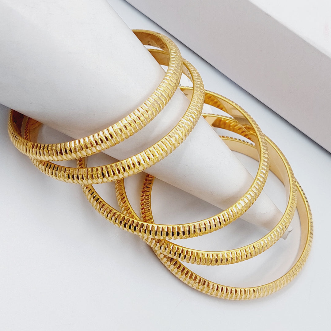 21K Bold Laser Bangle Made of 21K Yellow Gold by Saeed Jewelry-22690