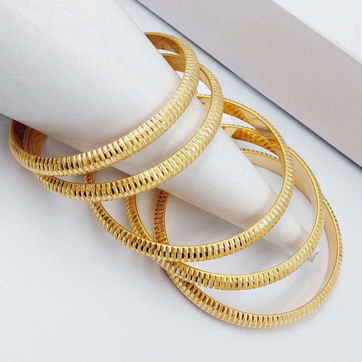 21K Bold Laser Bangle Made of 21K Yellow Gold by Saeed Jewelry-22690