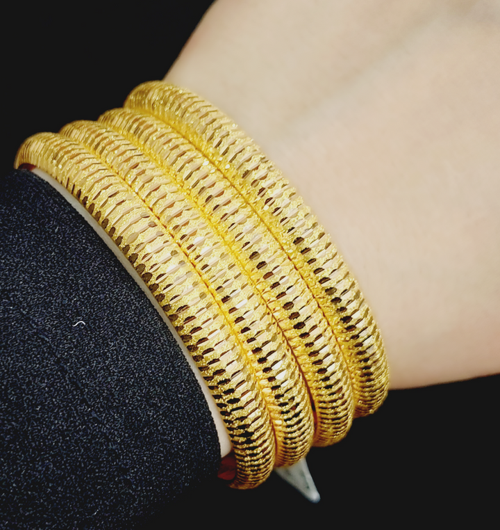 21K Bold Laser Bangle Made of 21K Yellow Gold by Saeed Jewelry-22690