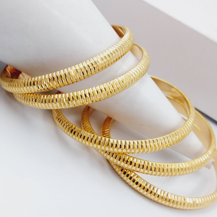 21K Bold Laser Bangle Made of 21K Yellow Gold by Saeed Jewelry-22690