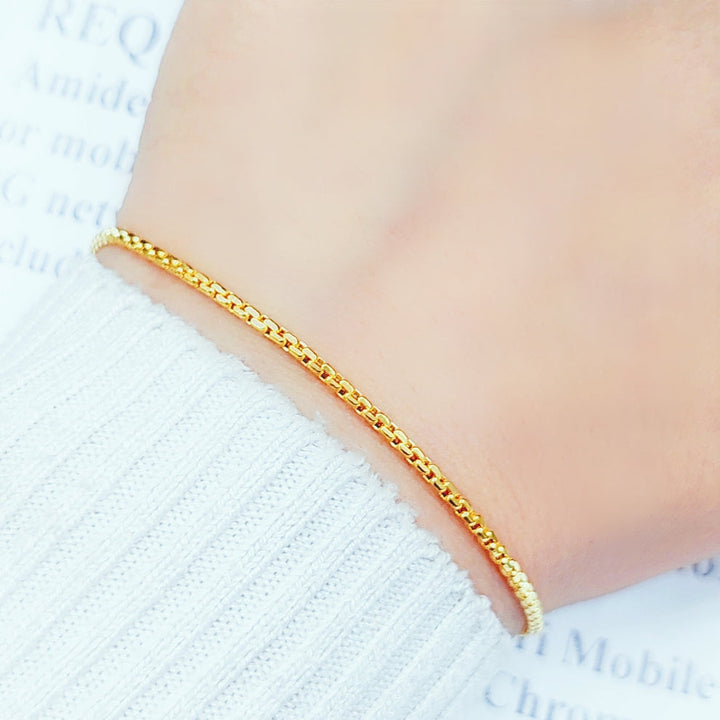 21K Box Bracelet Made of 21K Yellow Gold by Saeed Jewelry-25268