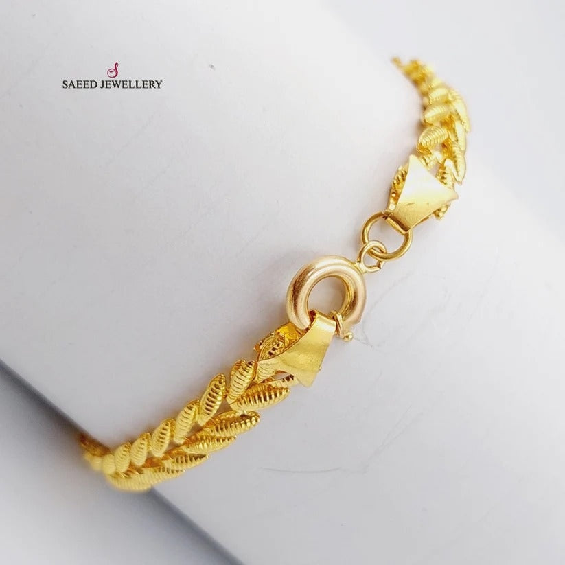 21K Butterfly Bracelet Made of 21K Yellow Gold by Saeed Jewelry-اسوارة-فراشة-فانكليف