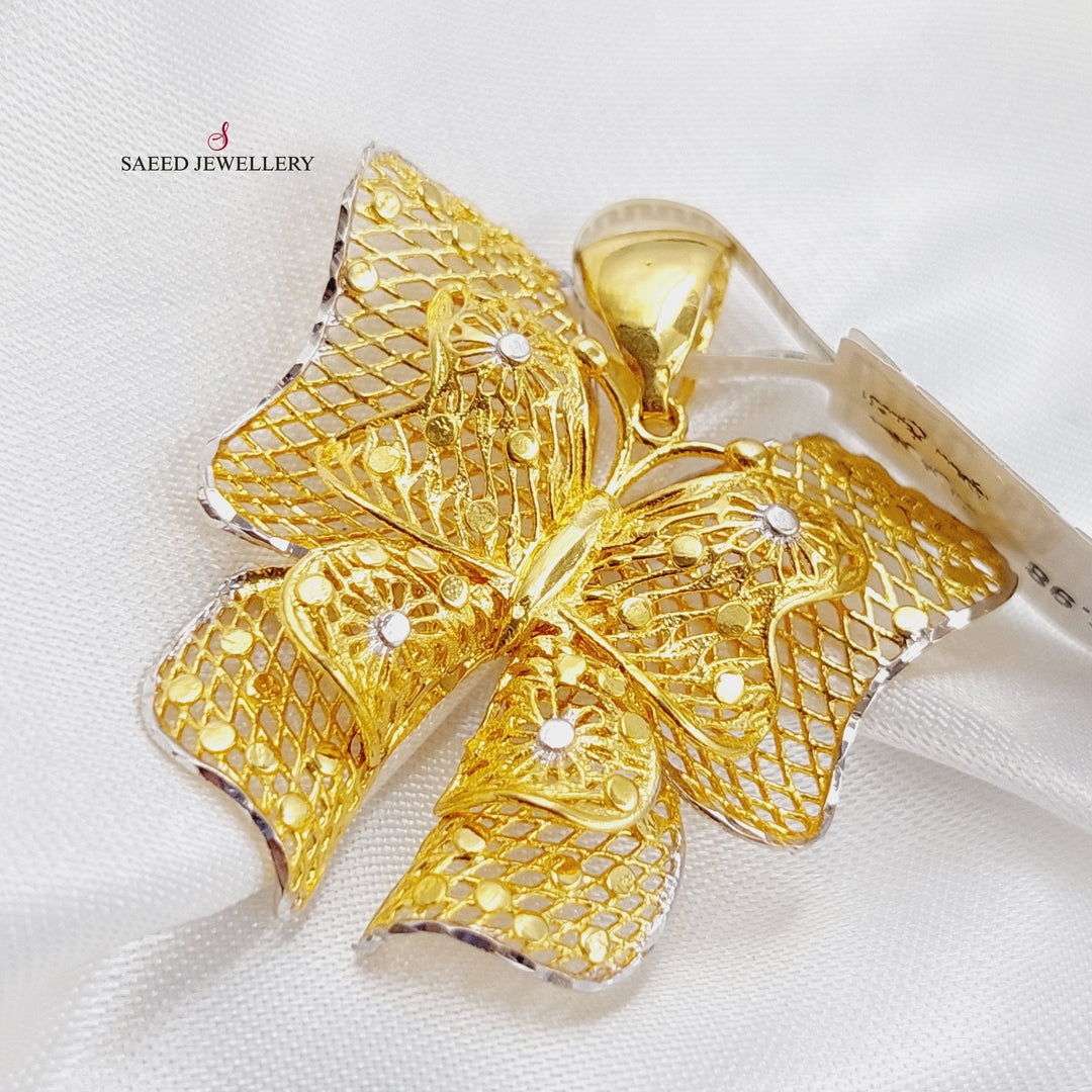 21K Butterfly Pendant Made of 21K Yellow Gold by Saeed Jewelry-10478