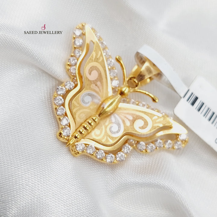 21K Gold Butterfly Pendant by Saeed Jewelry - Image 5