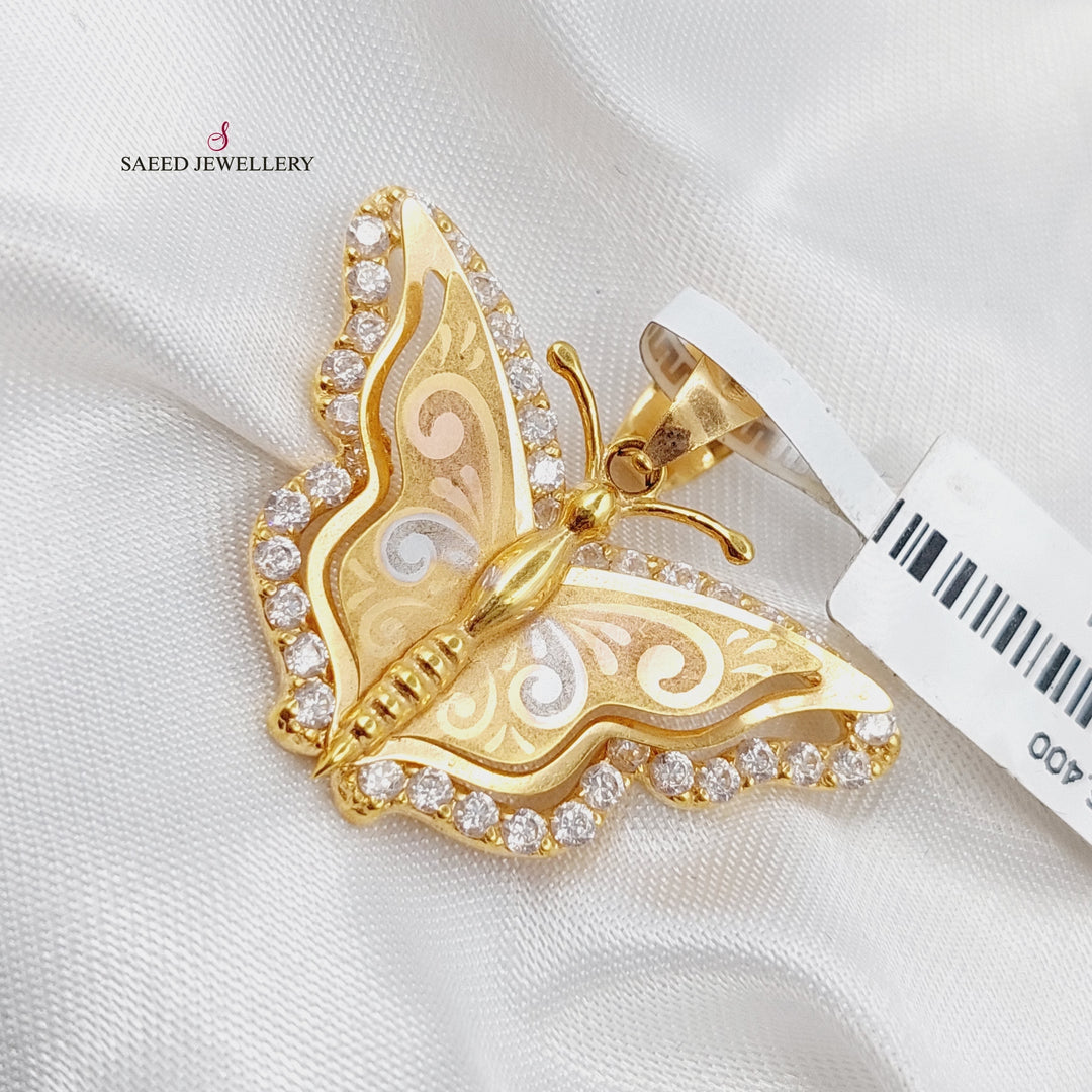 21K Butterfly Pendant Made of 21K Yellow Gold by Saeed Jewelry-10524