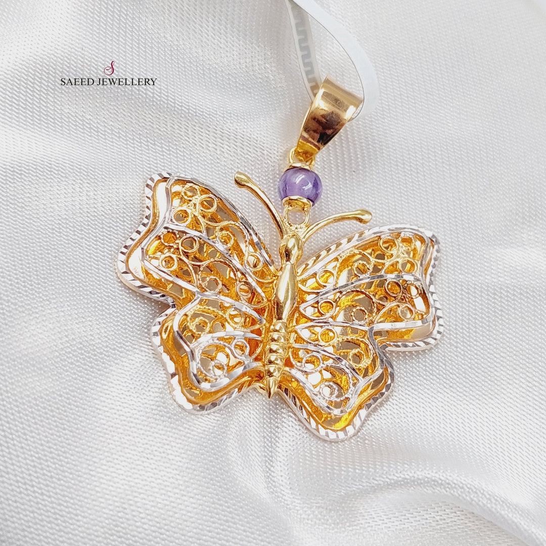 21K Gold Butterfly Pendant by Saeed Jewelry - Image 2