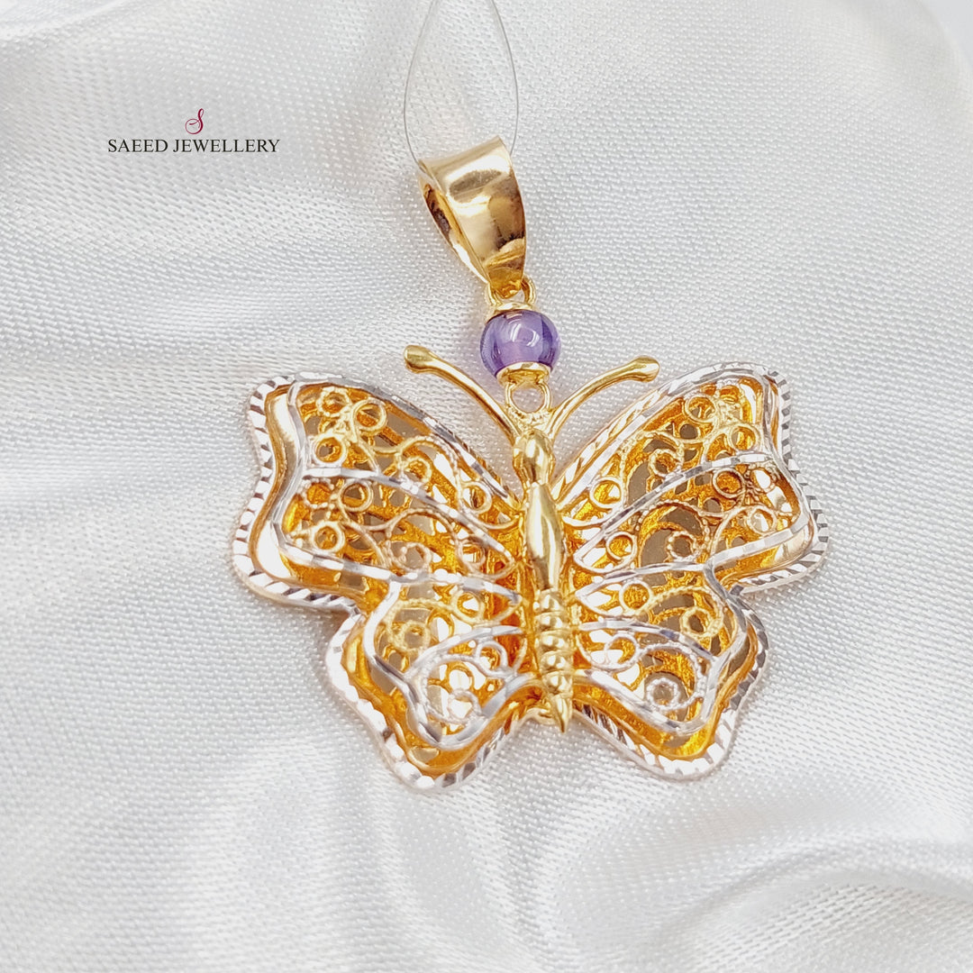 21K Butterfly Pendant Made of 21K Yellow Gold by Saeed Jewelry-10535
