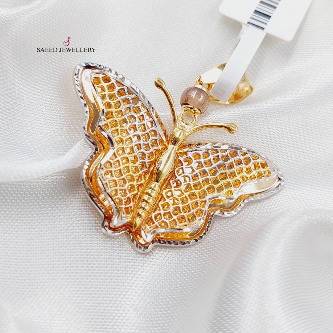 21K Butterfly Pendant Made of 21K Yellow Gold by Saeed Jewelry-10606