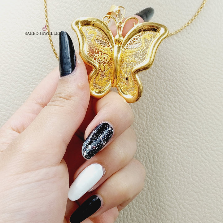 21K Gold Butterfly Pendant by Saeed Jewelry - Image 2