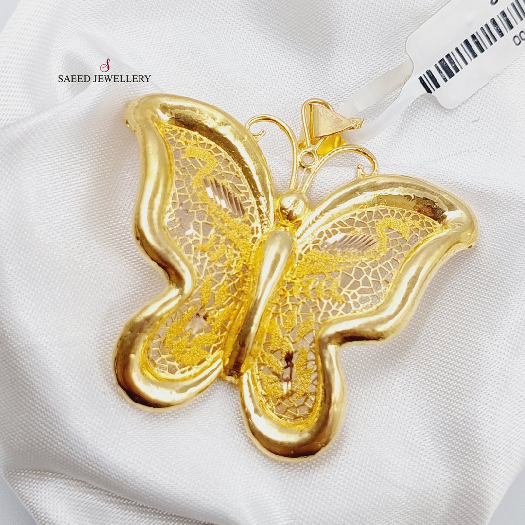 21K Butterfly Pendant Made of 21K Yellow Gold by Saeed Jewelry-14138