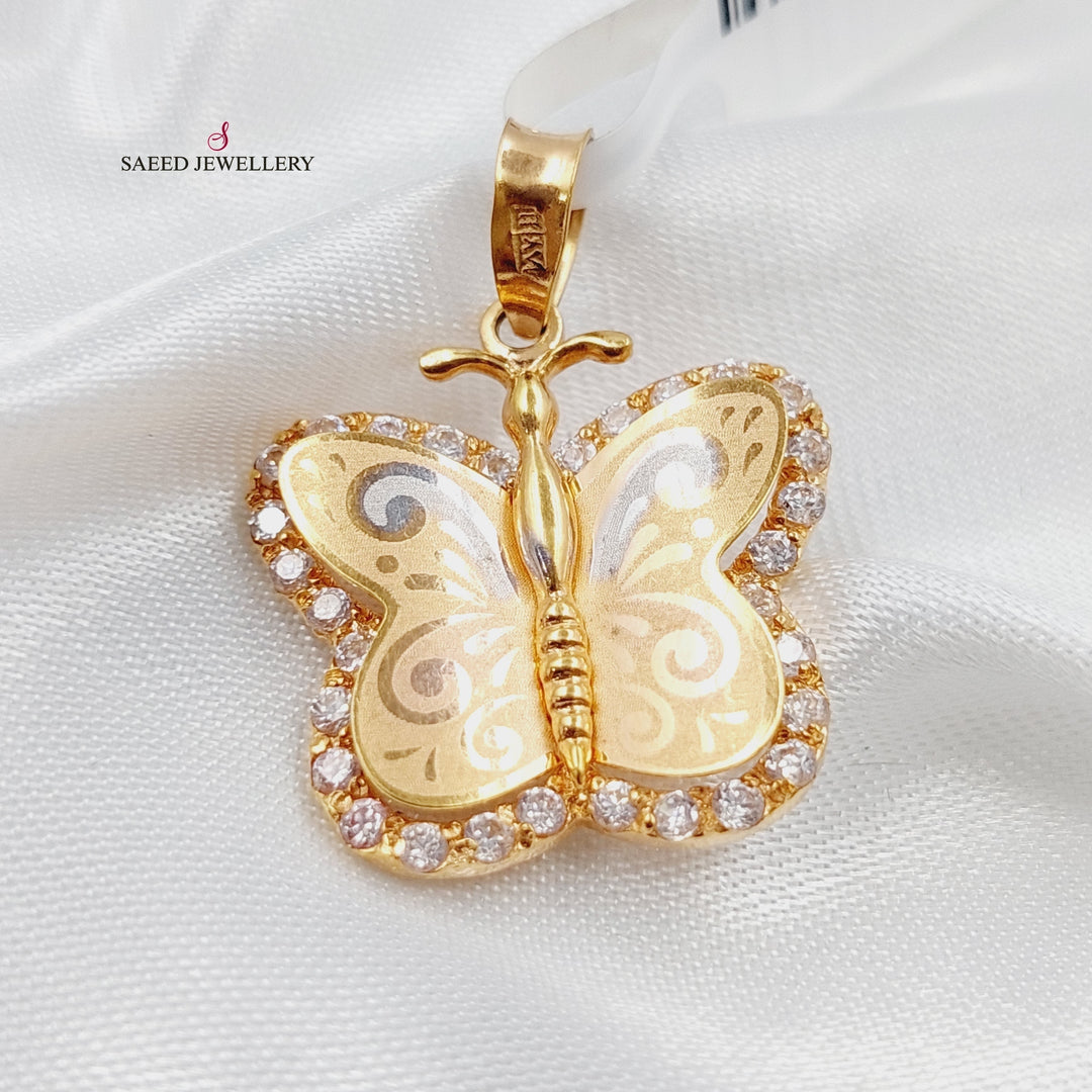 21K Butterfly Pendant Made of 21K Yellow Gold by Saeed Jewelry-21758