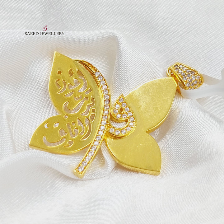 21K Butterfly Pendant (Say) Made of 21K Yellow Gold by Saeed Jewelry-27188