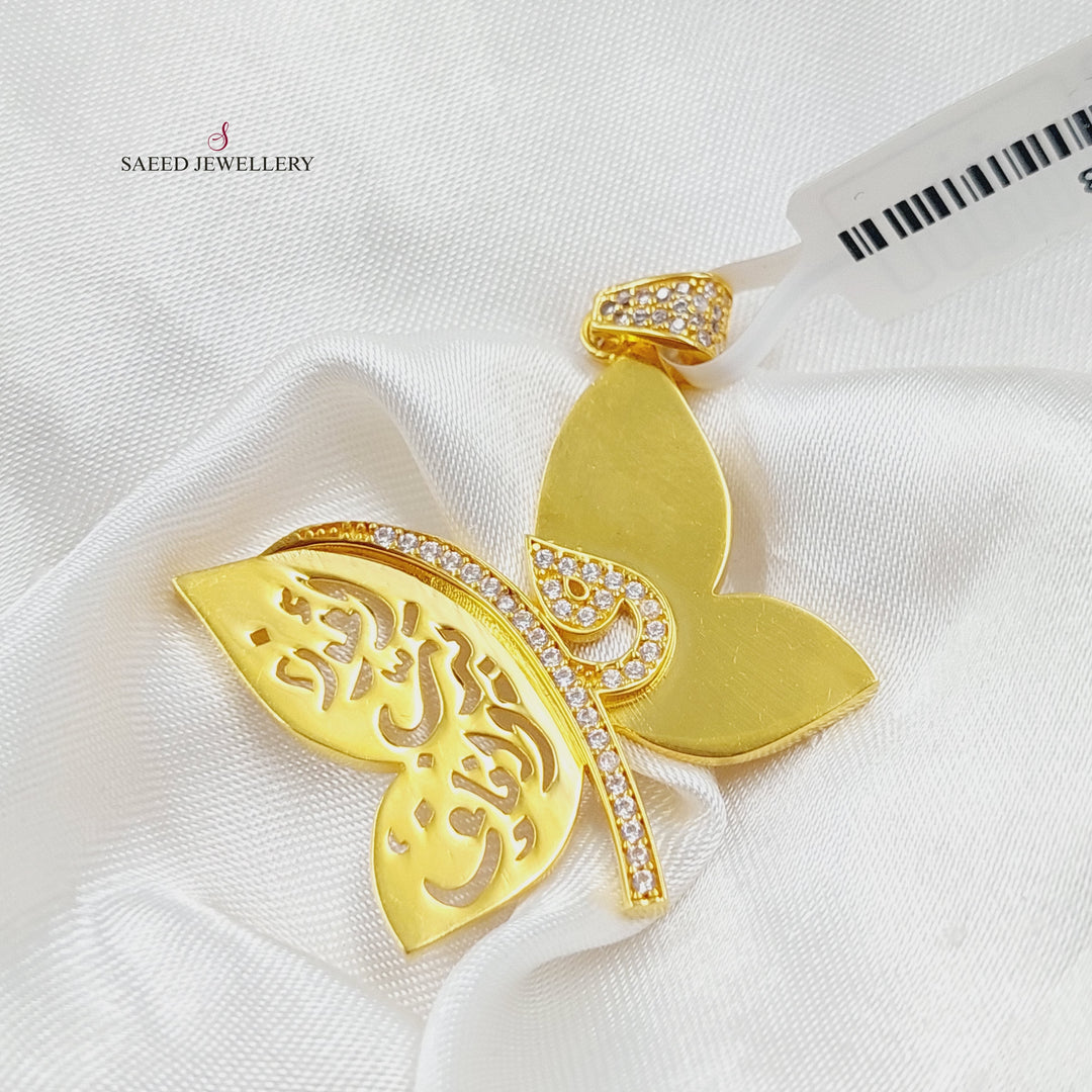 21K Butterfly Pendant (Say) Made of 21K Yellow Gold by Saeed Jewelry-27188