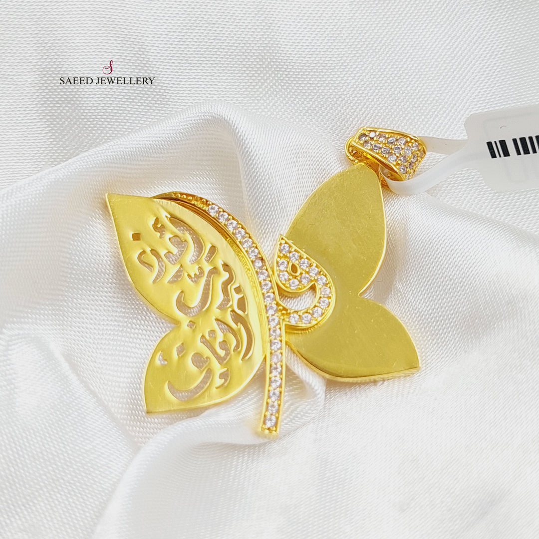 21K Butterfly Pendant (Say) Made of 21K Yellow Gold by Saeed Jewelry-27188