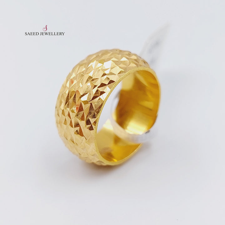 21K CNC Wedding Ring Made of 21K Yellow Gold by Saeed Jewelry-12434