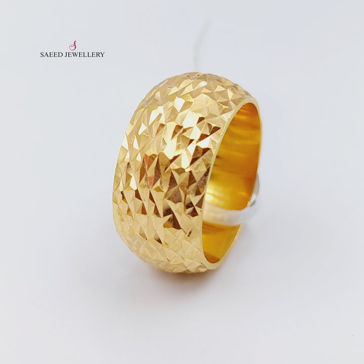 21K CNC Wedding Ring Made of 21K Yellow Gold by Saeed Jewelry-12434