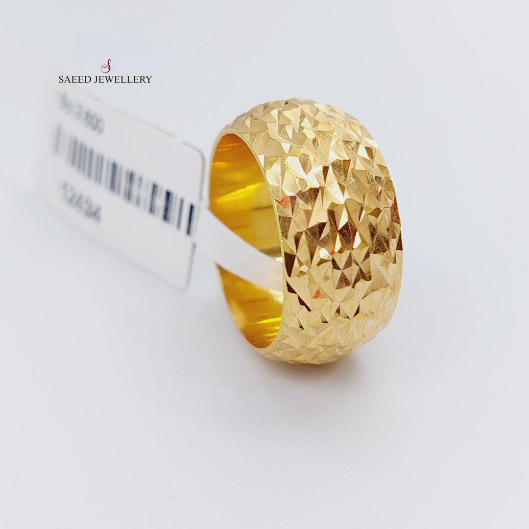 21K CNC Wedding Ring Made of 21K Yellow Gold by Saeed Jewelry-12434