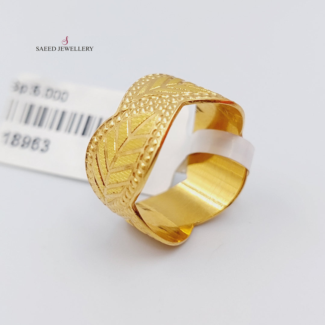 21K CNC Wedding Ring Made of 21K Yellow Gold by Saeed Jewelry-14231
