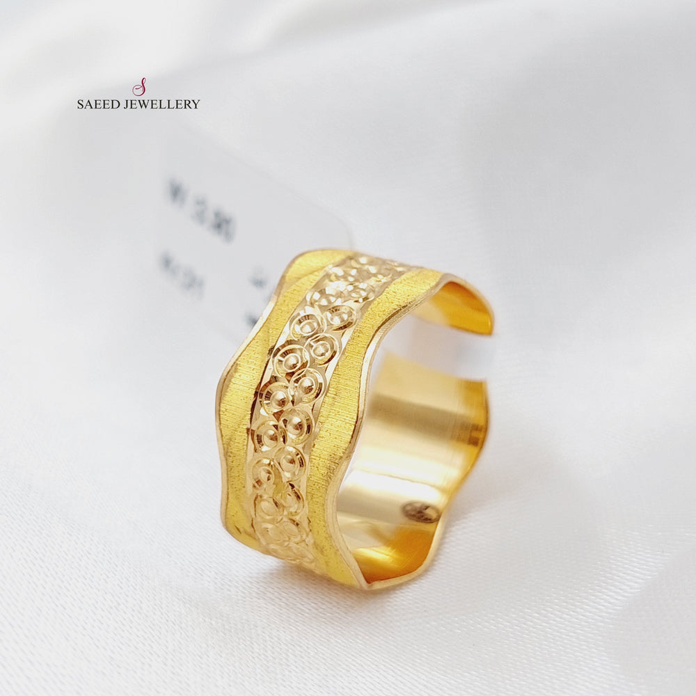 21K CNC Wedding Ring Made of 21K Yellow Gold by Saeed Jewelry-22711