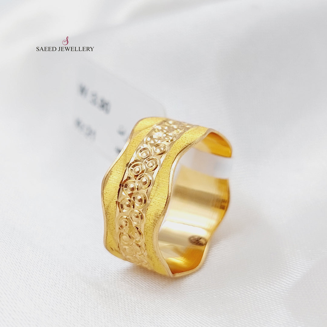 21K CNC Wedding Ring Made of 21K Yellow Gold by Saeed Jewelry-22711