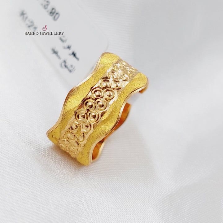 21K CNC Wedding Ring Made of 21K Yellow Gold by Saeed Jewelry-22711