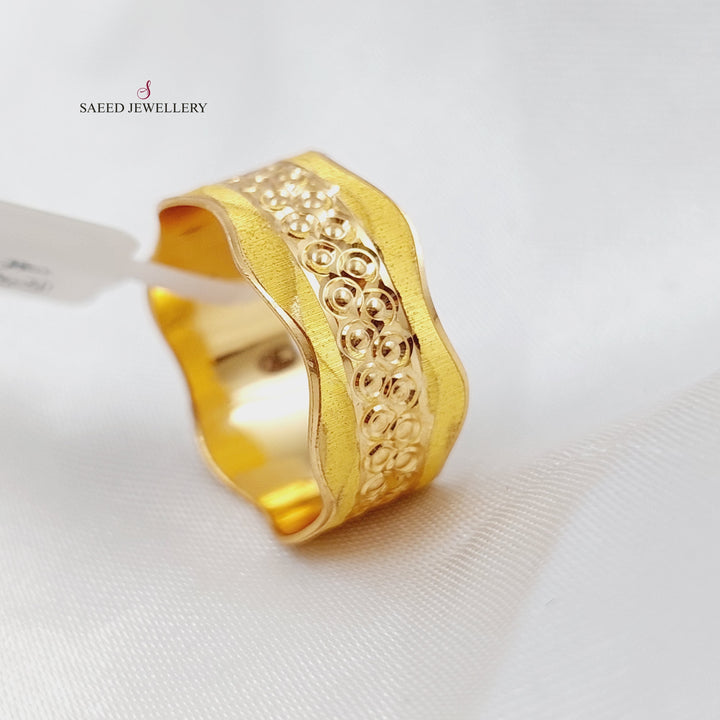 21K CNC Wedding Ring Made of 21K Yellow Gold by Saeed Jewelry-22711