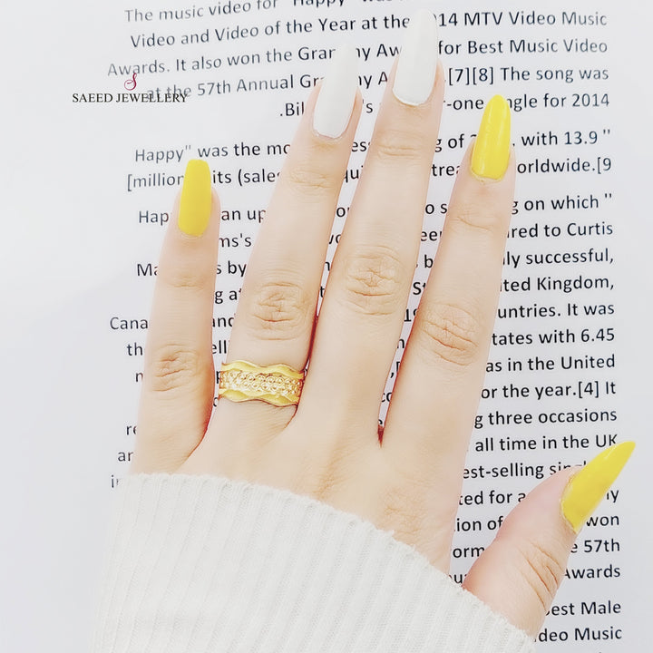 21K CNC Wedding Ring Made of 21K Yellow Gold by Saeed Jewelry-22711
