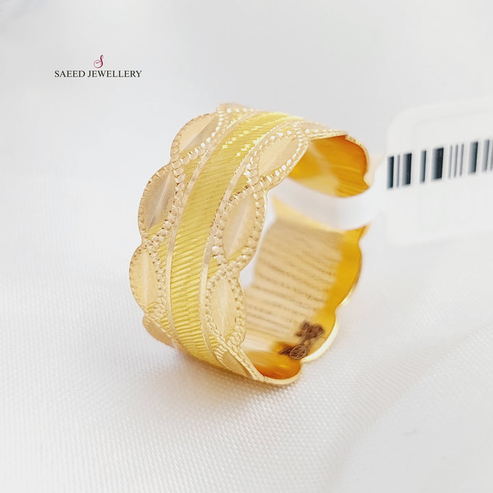 21K CNC Wedding Ring Made of 21K Yellow Gold by Saeed Jewelry-22718