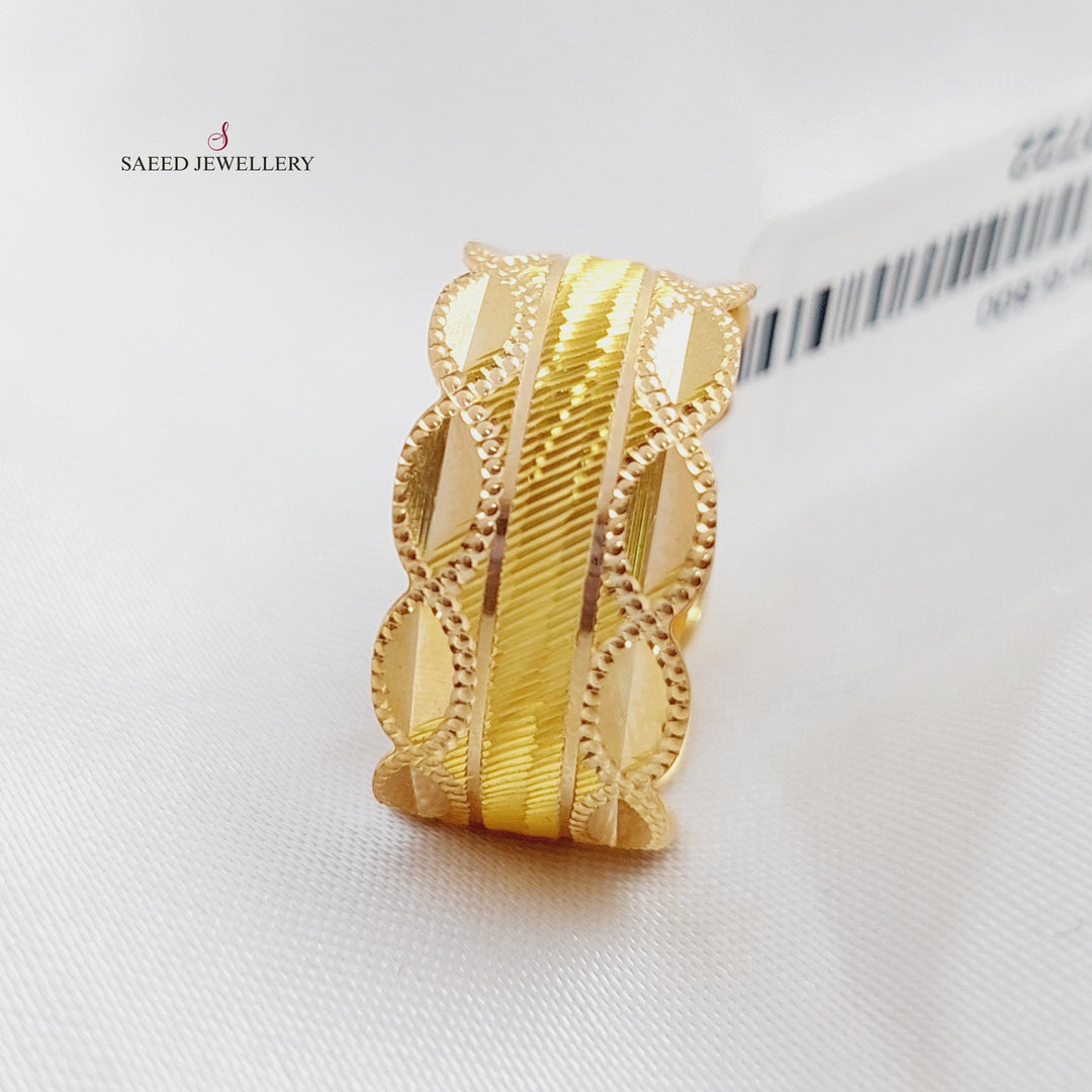 21K CNC Wedding Ring Made of 21K Yellow Gold by Saeed Jewelry-22718