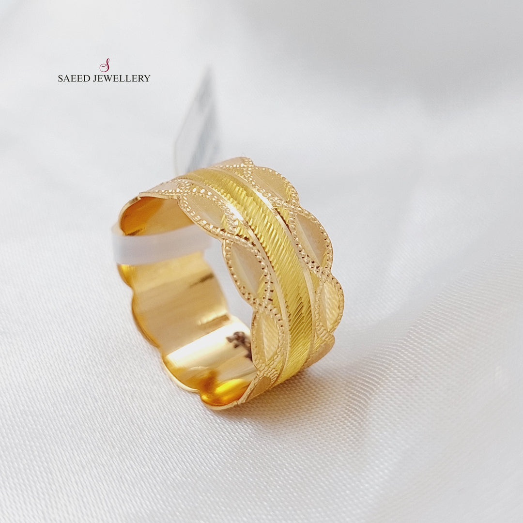 21K CNC Wedding Ring Made of 21K Yellow Gold by Saeed Jewelry-22718