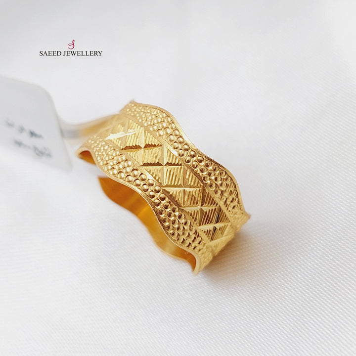 21K CNC Wedding Ring Made of 21K Yellow Gold by Saeed Jewelry-22736