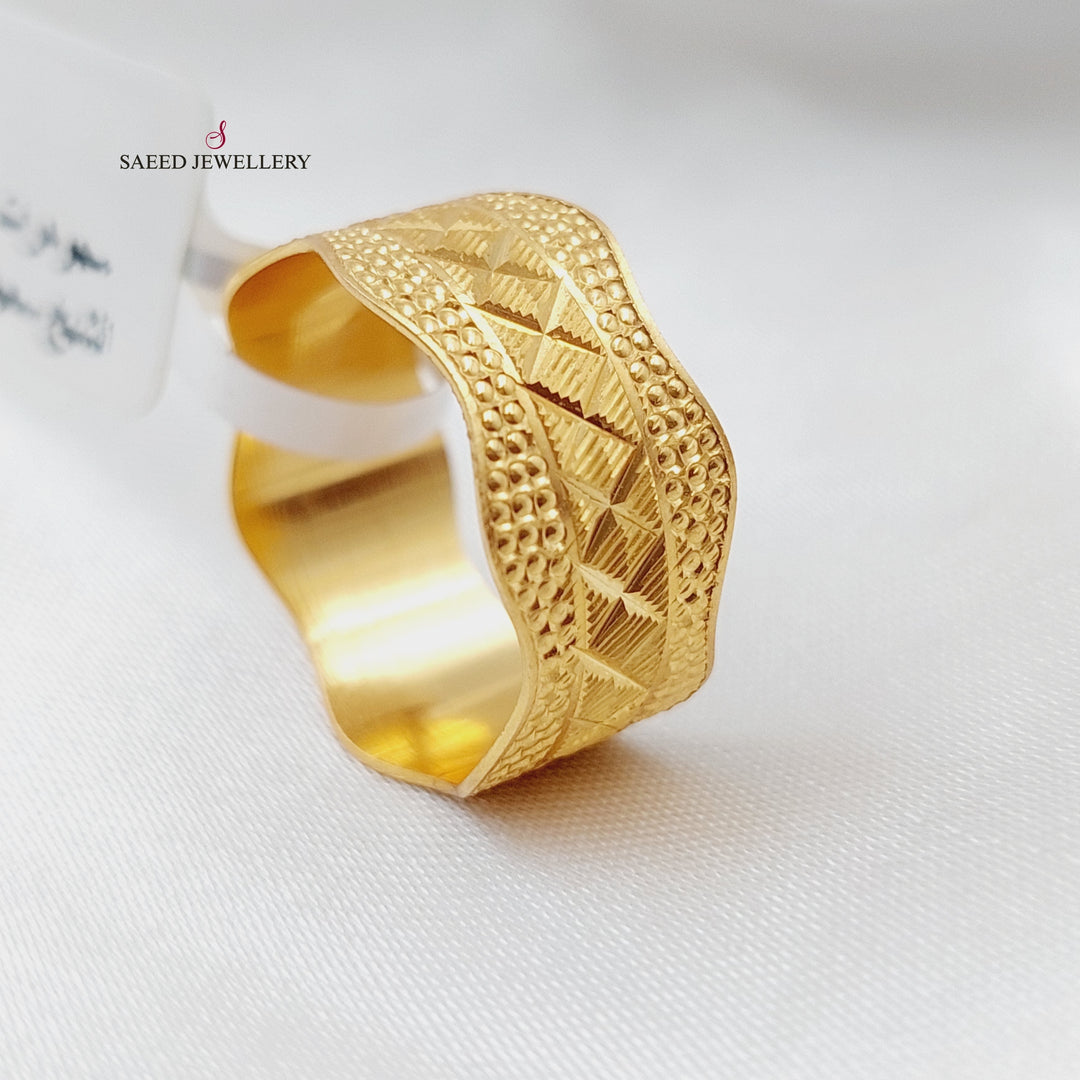 21K CNC Wedding Ring Made of 21K Yellow Gold by Saeed Jewelry-22736