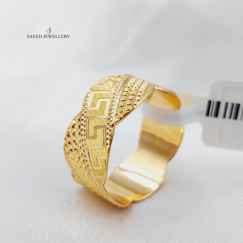 21K CNC Wedding Ring Made of 21K Yellow Gold by Saeed Jewelry-22739