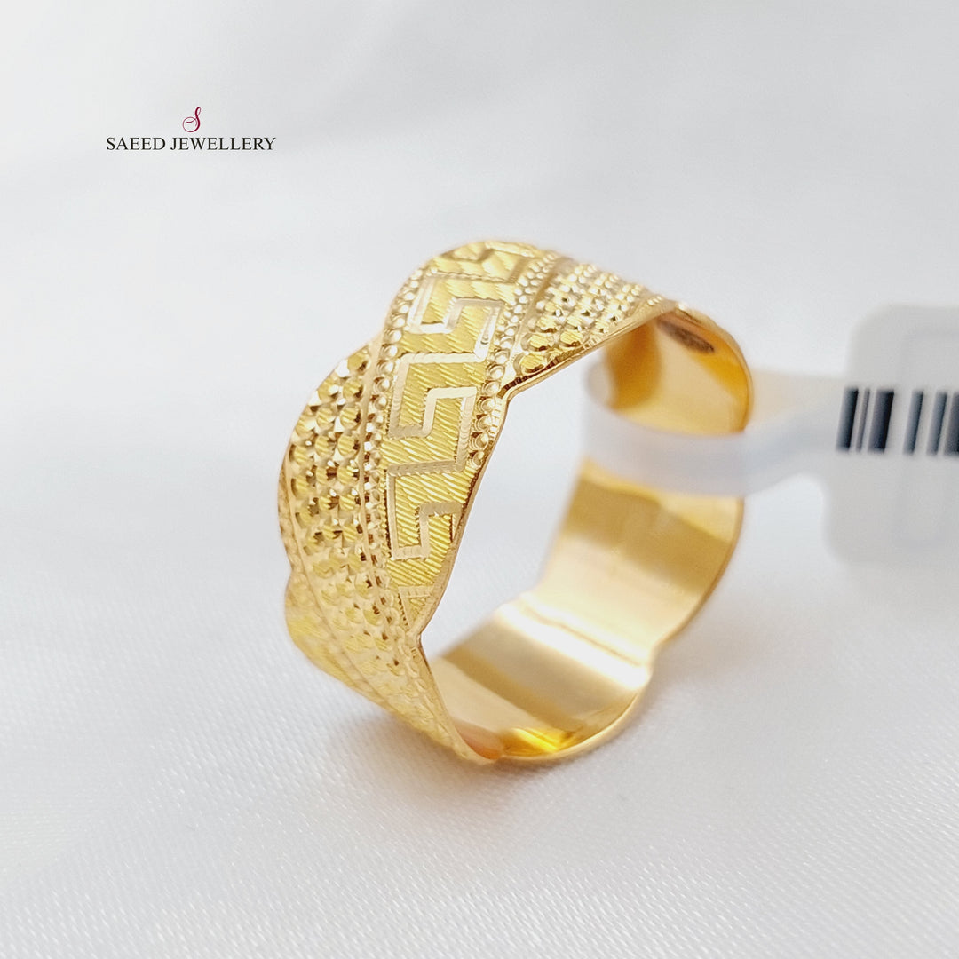 21K CNC Wedding Ring Made of 21K Yellow Gold by Saeed Jewelry-22739
