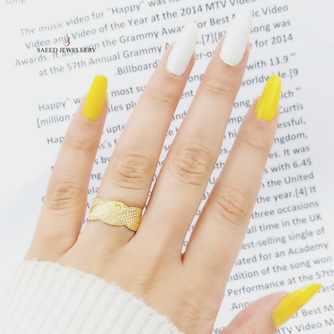 21K CNC Wedding Ring Made of 21K Yellow Gold by Saeed Jewelry-22739