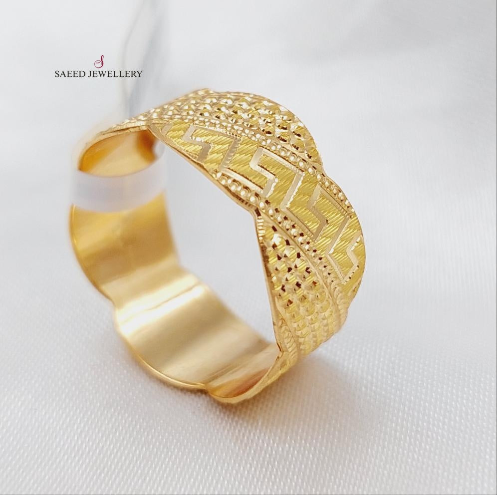 21K CNC Wedding Ring Made of 21K Yellow Gold by Saeed Jewelry-22739