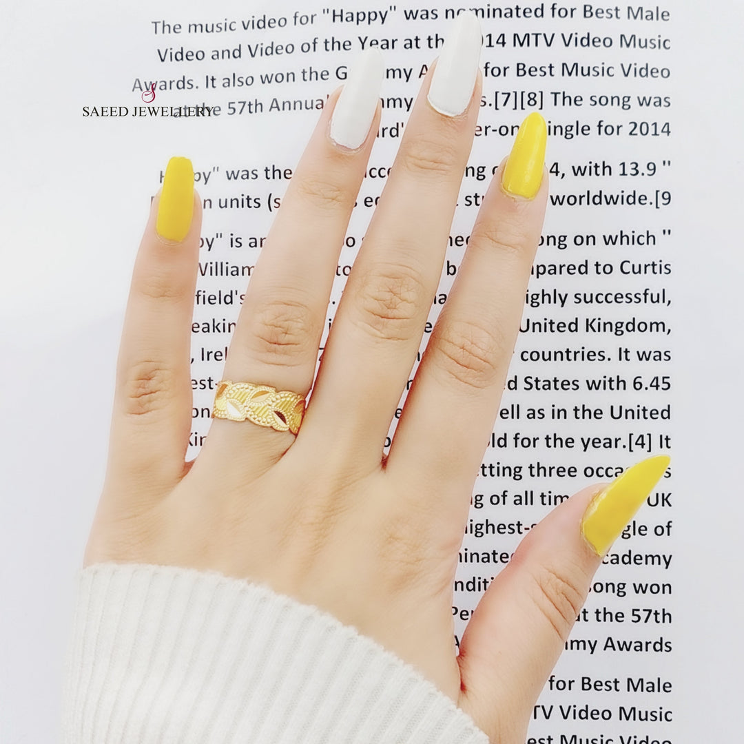 21K CNC Wedding Ring Made of 21K Yellow Gold by Saeed Jewelry-22747